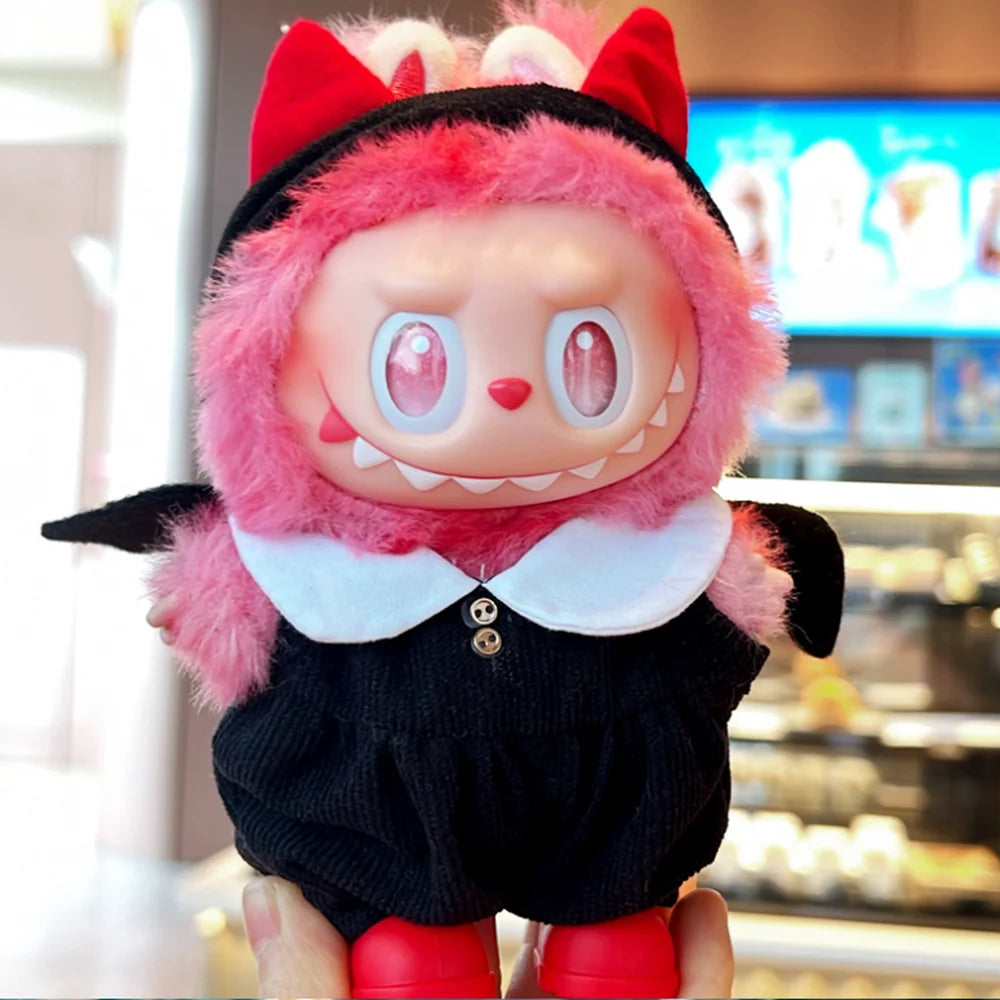 Halloween Outfits Devil Angel Suspender Gauze Skirt for Labubu V1 V2 V3 Devil for Ropa Labubu Doll Accessories