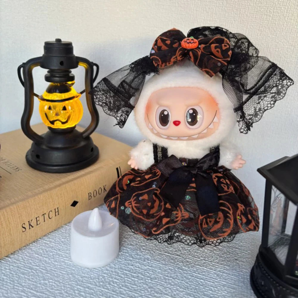 Halloween Outfits Devil Angel Suspender Gauze Skirt for Labubu V1 V2 V3 Devil for Ropa Labubu Doll Accessories