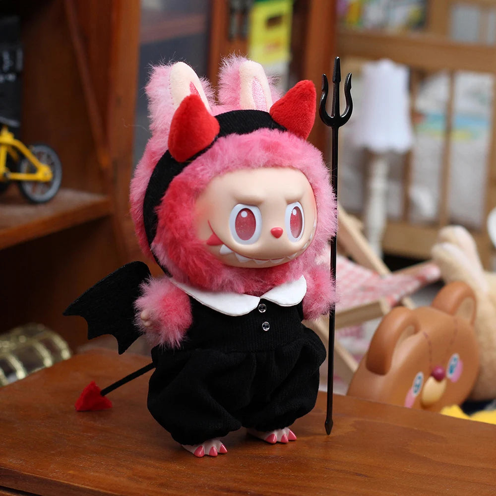 Halloween Outfits Devil Angel Suspender Gauze Skirt for Labubu V1 V2 V3 Devil for Ropa Labubu Doll Accessories