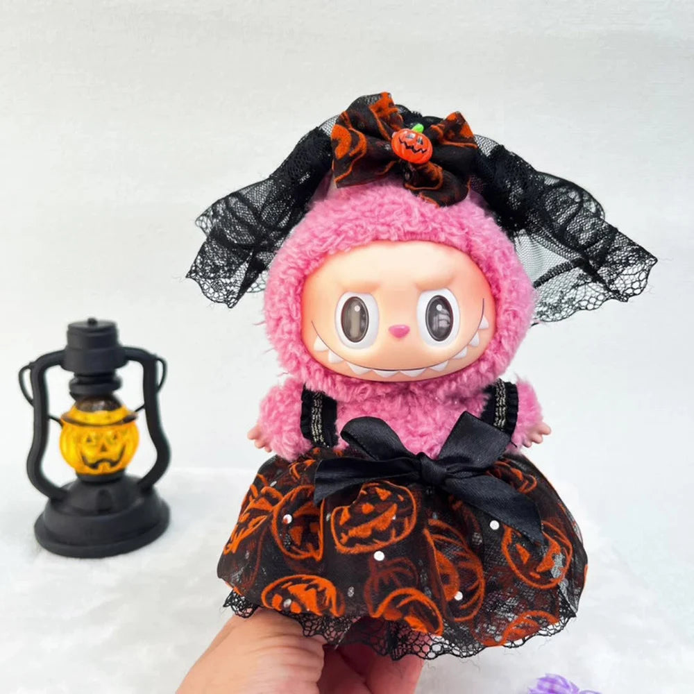 Halloween Outfits Devil Angel Suspender Gauze Skirt for Labubu V1 V2 V3 Devil for Ropa Labubu Doll Accessories
