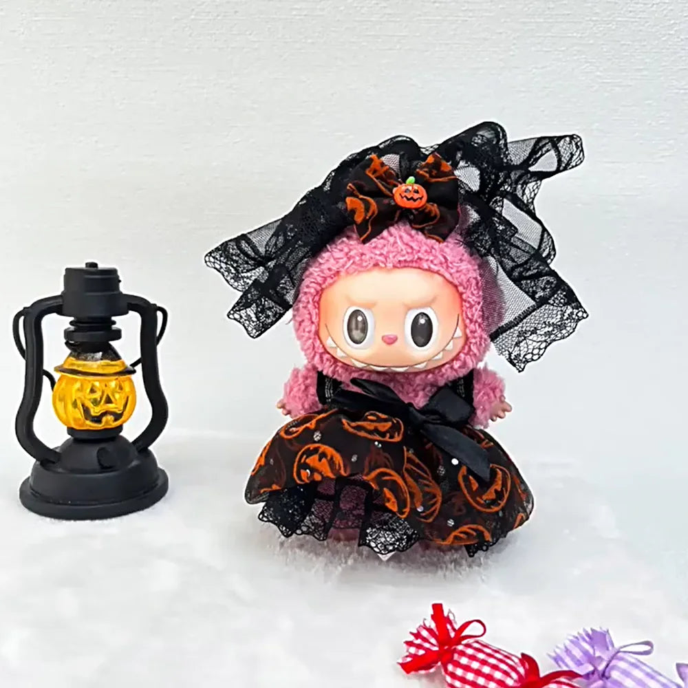 Halloween Outfits Devil Angel Suspender Gauze Skirt for Labubu V1 V2 V3 Devil for Ropa Labubu Doll Accessories